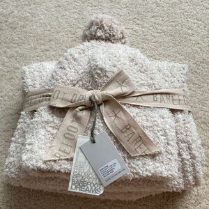 Barefoot Dreams Cozychic Pom Pom Beanie and Scarf Set